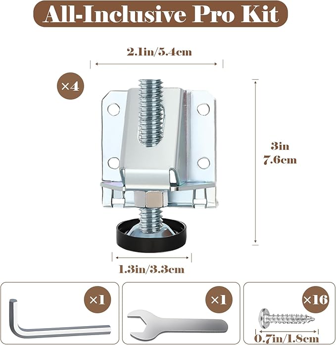 Heavy Duty Leveling Feet, 4 Pack Adjustable Furniture Levelers
