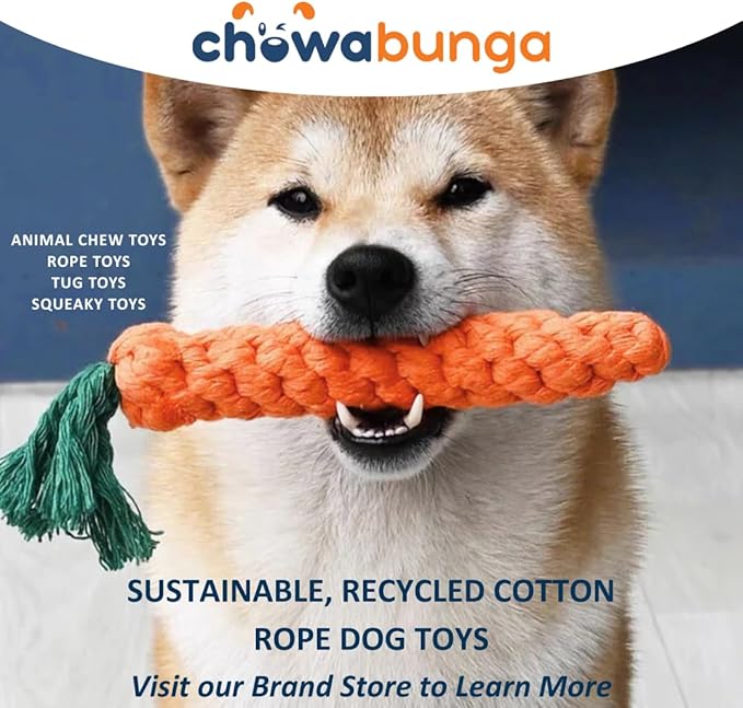 Soft Squeaky Dog Toys for Small Dogs - 6 Inch Handmade Eco Cotton Rope Squeaky Plush Dog Toys Natural, Non-Toxic Dyes - Squeaky Puppy Teething Toys Small Dog Squeaky Toys for Dogs - Jasper