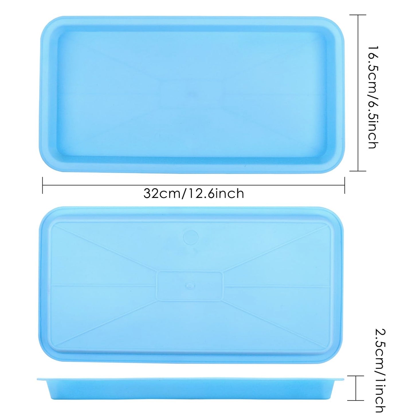 Nsmykhg Plant Drip Trays,10 Pack Plant Saucer Tray Flower Pot Drip Trays,Large Rectangular Plant drip Tray, Sturdy Rectangular Plant Saucer Drip Trays for Indoor and Outdoor (Blue)