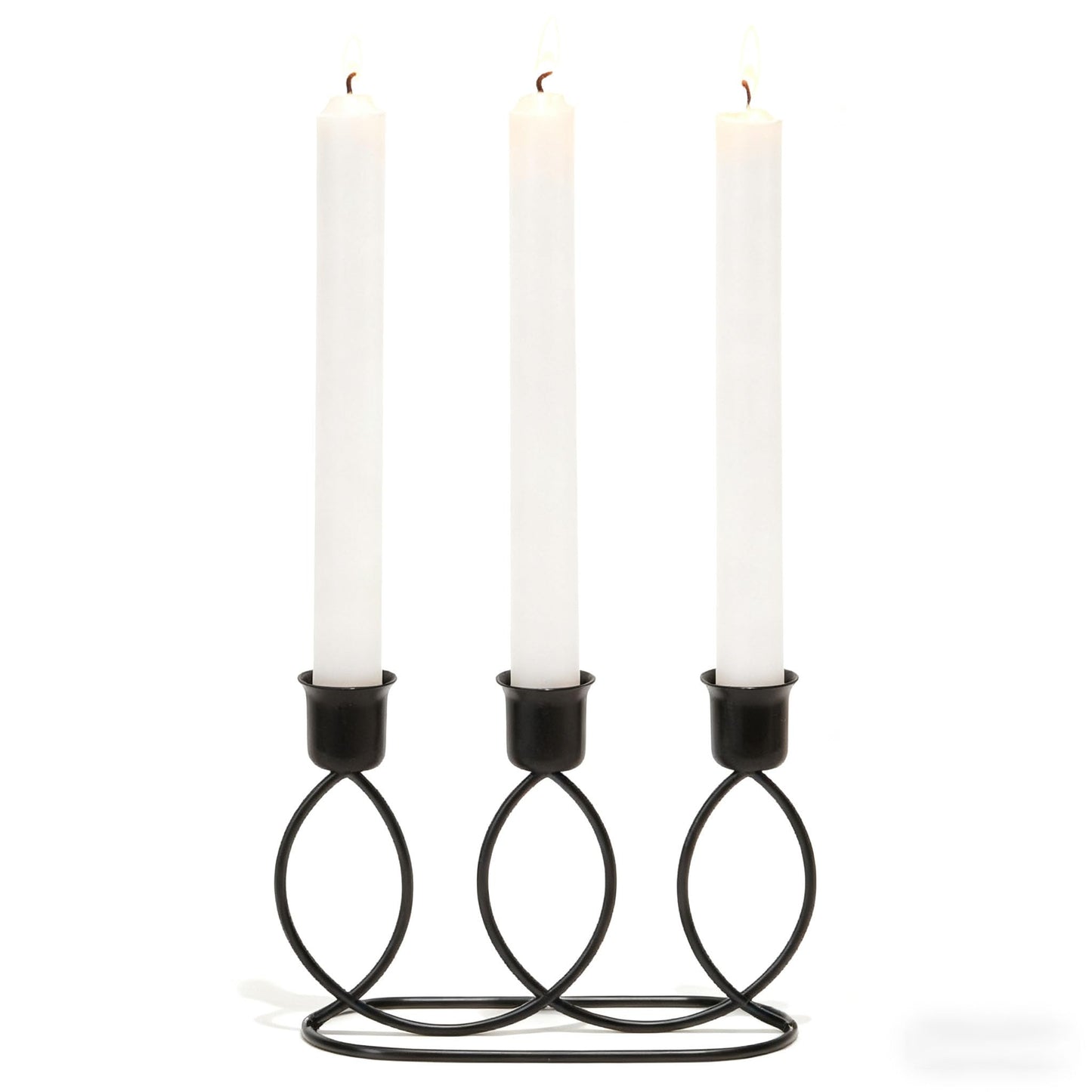 Black Candelabra Metal Candle Holders - 3 Arm Candlestick Holder for Theme Party Table Centerpiece Decoration Dining Room Birthday Holiday Christmas Thanksgiving Wedding