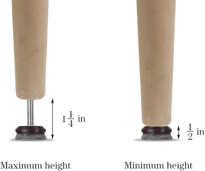 HUAYY 24 Pack Adjustable Furniture Leveling Feet, 1/4-20 Threaded Stem