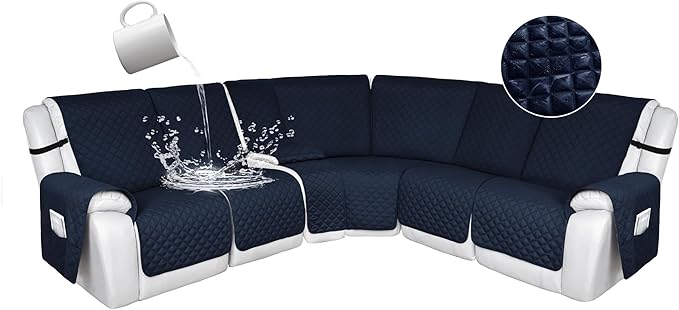 HDCAXKJ 100% Waterproof Reclining Sectional Couch Covers L Shape Recliner Sofa