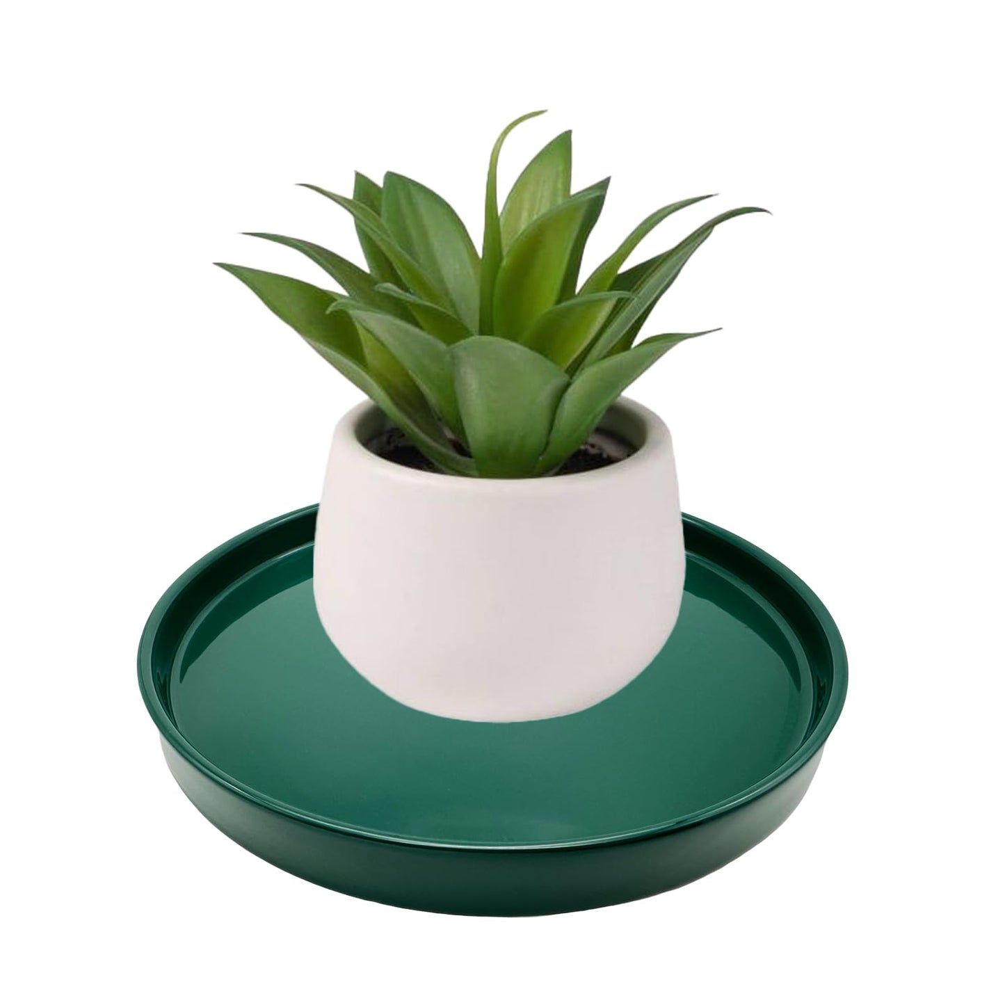 2 Pack Ceramic Plant Saucer Pot Tray 6 Inch, Planter Saucers 4 5 6 7 8 9 10 11 12 13 Inch for Indoors Outdoor, Durable Sturdy Flower Drainage drip Water Tray for Glazed Pots Base (6.4 Inch-Green)