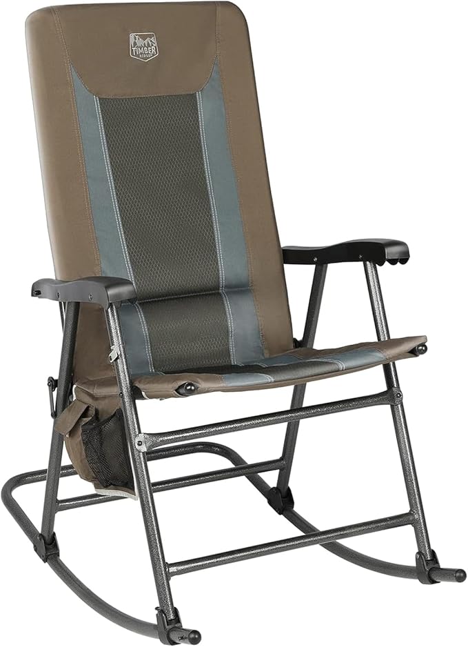 TIMBER RIDGE Outdoor Folding Rocking Chair, Hard Armrests