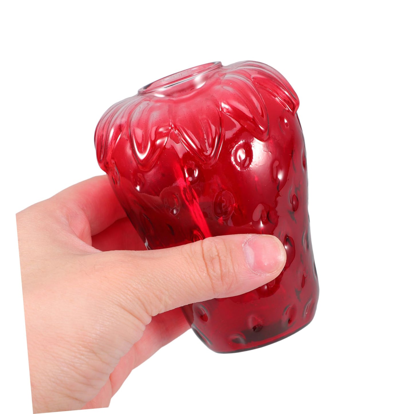 UPKOCH Creative Strawberry Glass Vase Cute Hydroponic Plant Propagation Station Decor for Flowers for Birthdays and Housewarmings