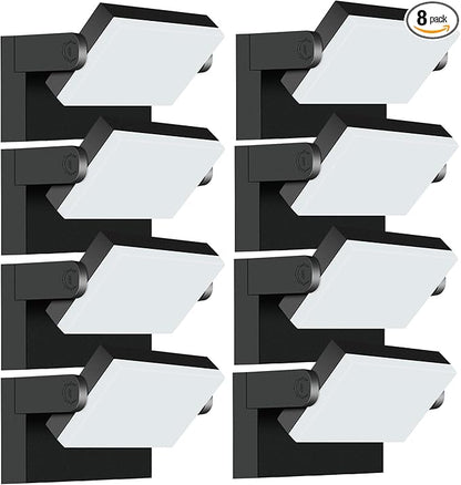 40W Outdoor Flood Light, 5000K 360° Rotating LED Wall Light, IP66 Waterproof Square Exterior Wall Pack Wall Mount Fixture Commercial Security Lighting for Garage House (8 Pack)
