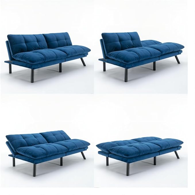 GDFStudio Hayezc Loveseat Sofa, Convertible Sofa Bed, 2-in-1 Folding Modern