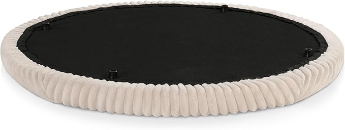 Furniture of America Lennox Modern Chenille 29-inch Round Storage Ottoman