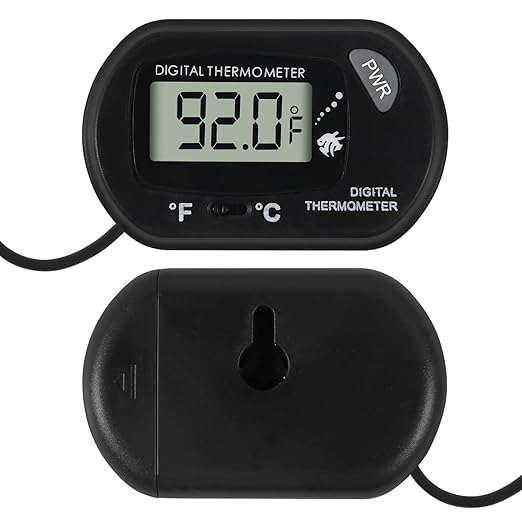 4Pcs Aquarium Thermometer Fish Tank Thermometer Reptile Fahrenheit Terrarium Water Temperature Indicator Test Digital with LCD Display Fahrenheit/Celsius