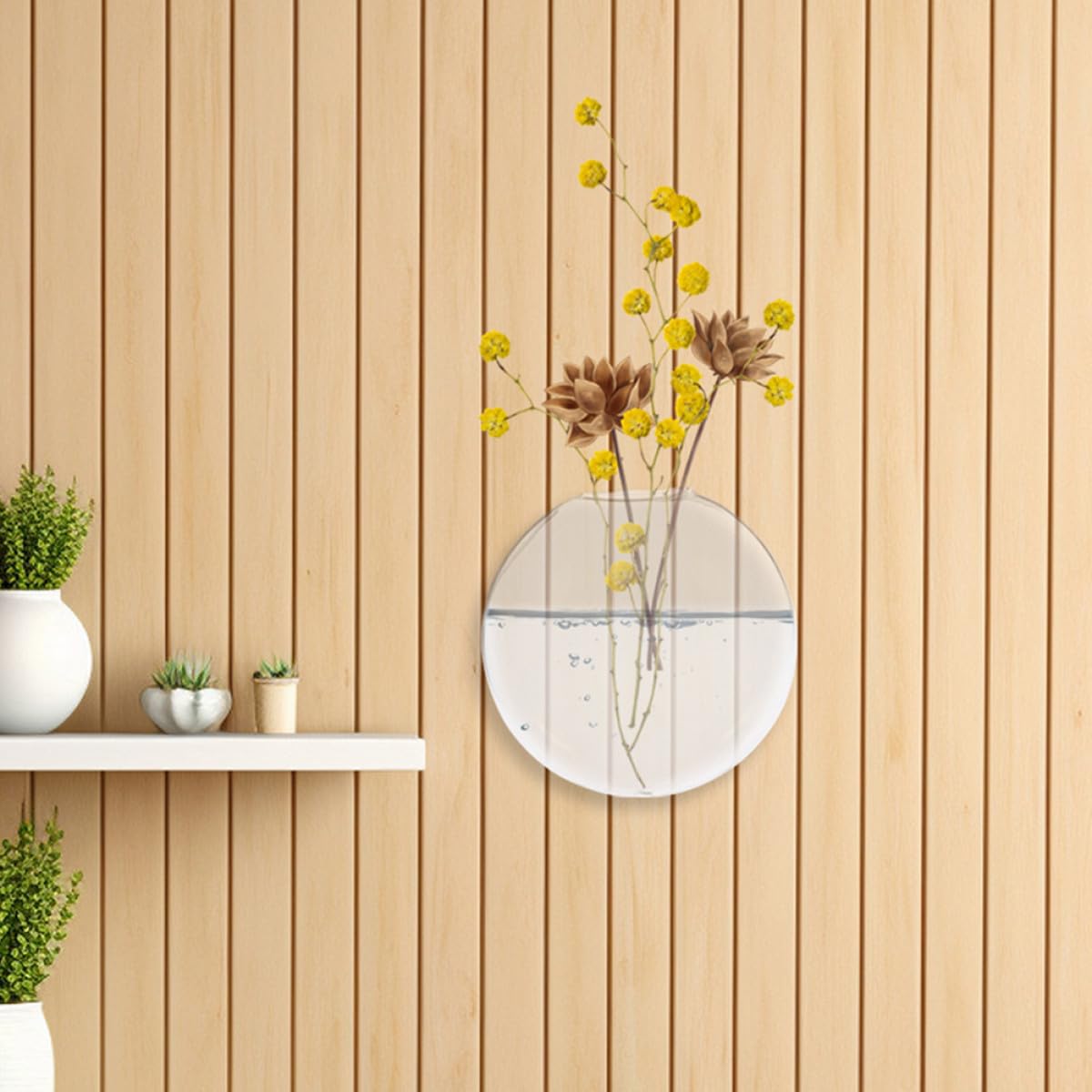 Happyyami 2pcs Wall Hanging Planter Terrariums Hydroponic Glass Vases Indoor Wall Plant Holders Decorative Hanging Pots for Home Décor