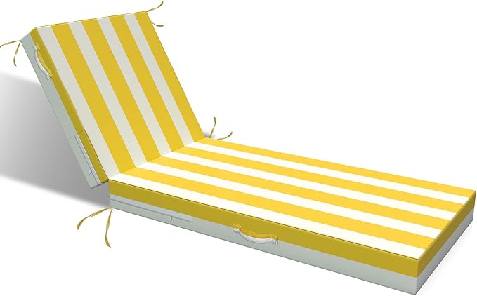 L'AGRATY Outdoor Lounge Chaise Cushion: 72x21x3 Inch Waterproof Lounge Chair