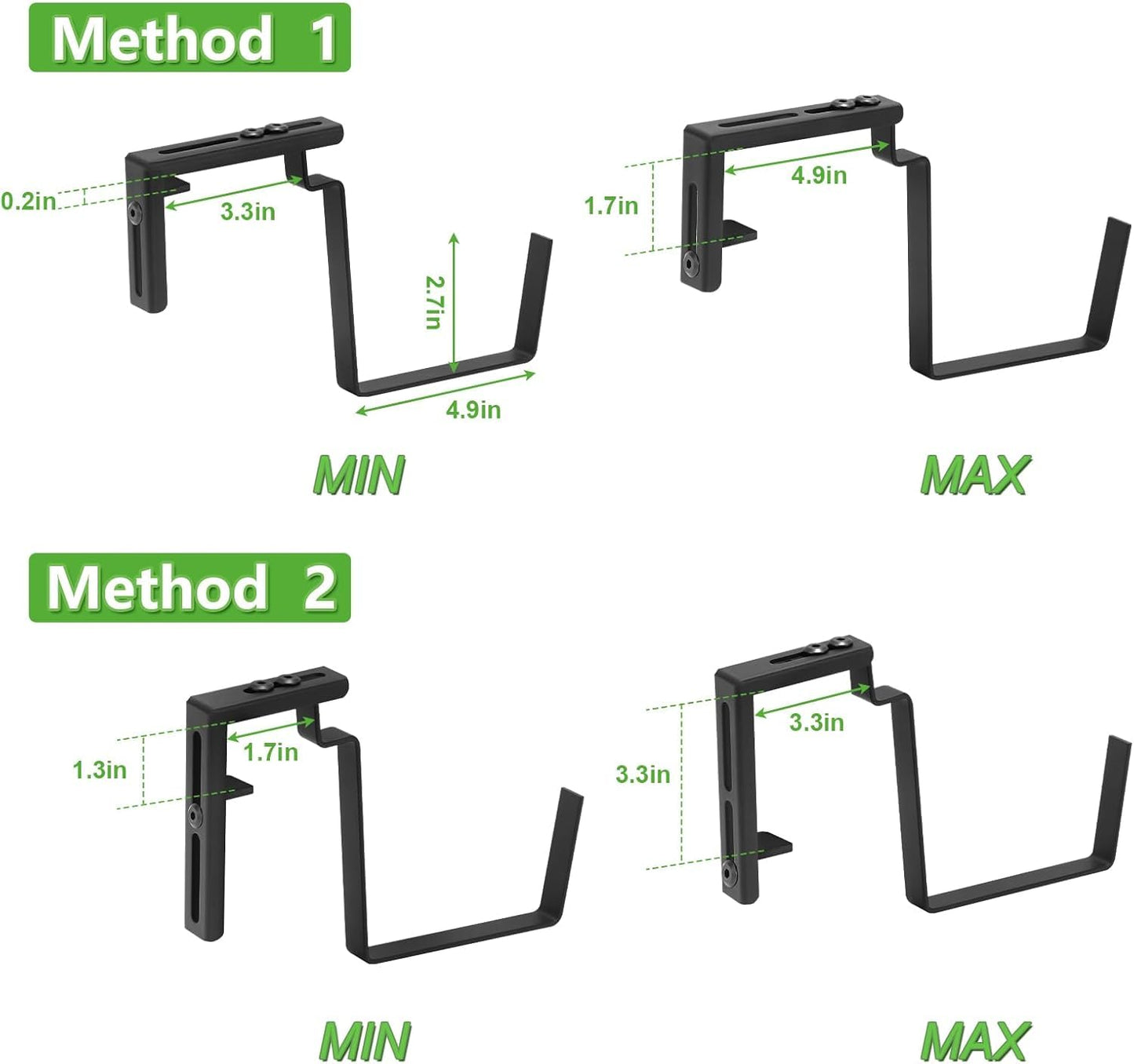 FANSXIVITA Railing Planter Boxes for Plants, 2 Pack Deck Hanging Planters for Railings, Over Railing Planter Box, 16.9 Inch Balcony Planters Railing Hanging with Metal Brackets, Red