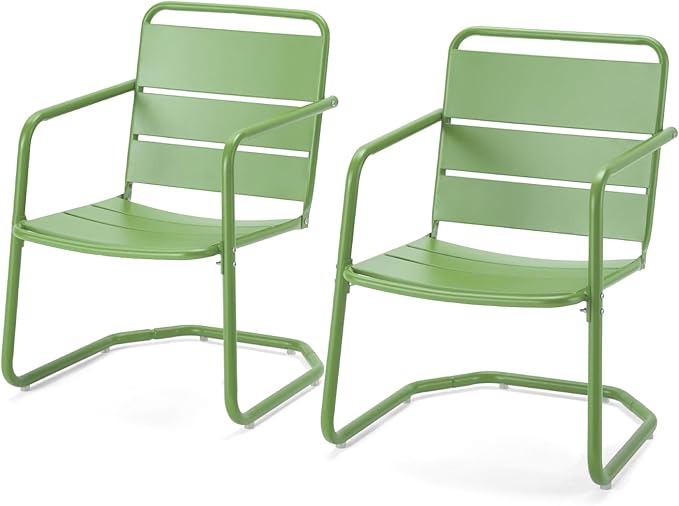 MELLCOM Patio Chairs Set of 2, Small Patio Furniture Set