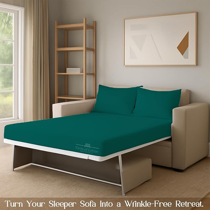 Sleeper Sofa Bed Sheet, 100% Cotton 400 Thread Count, 4 Piece Set, Deep Pocket