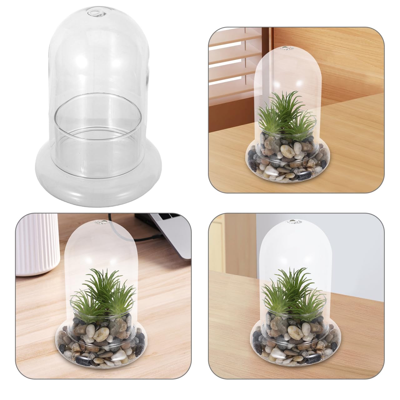 Yardwe 2Pcs Micro Landscape Bottle Terrarium Glass Jars - 6.69X4.72X4.72In Ecological Decorative Bottles for Home Office DIY Plant Display