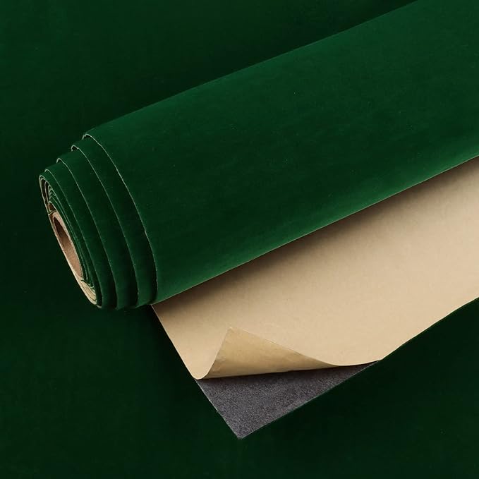 VEELIKE Self Adhesive Green Velvet Flock Liner Contact Paper