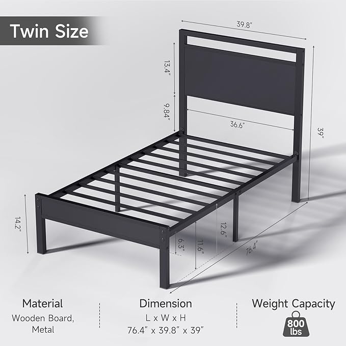 Z-hom Twin Metal Bed Frame