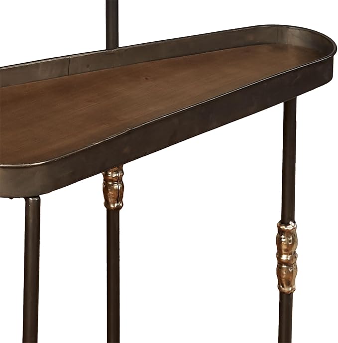 Bronwyn Metal and Wood Nesting Tables Dark Bronze Finish 28, 30.5 and 36 Inches