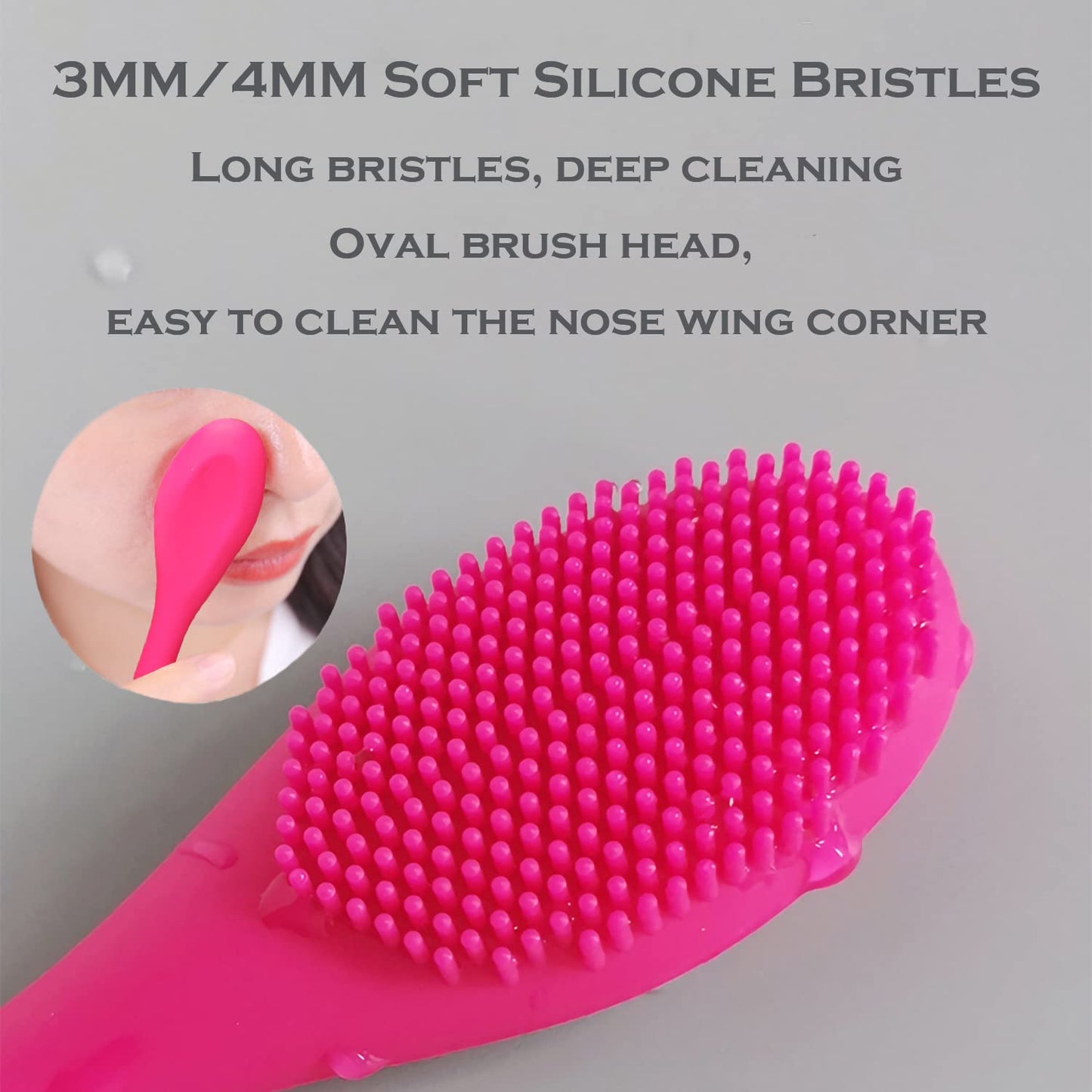 Facial Cleansing Brush, 2 in 1 Silicone Face Mask Brush & Face Scrubber, For Exfoliating, Massaging, Remove Blackheads, Makeup Skincare Removal, Applicator for Mud, Clay, Body Lotion, DIY Mask