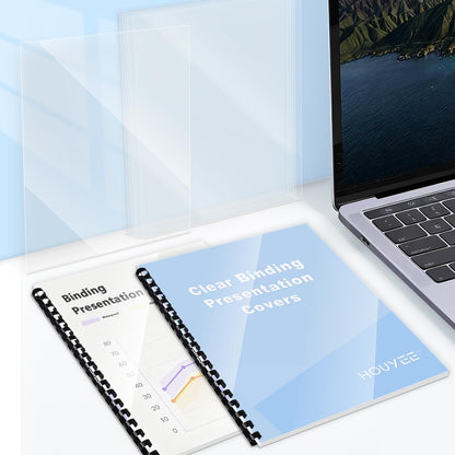 HOUYEE 200 Pack 7 Mil PVC Binding Presentation Covers, Clear Report Covers for Binding,8-1/2 x 11 Inches, Letter Size