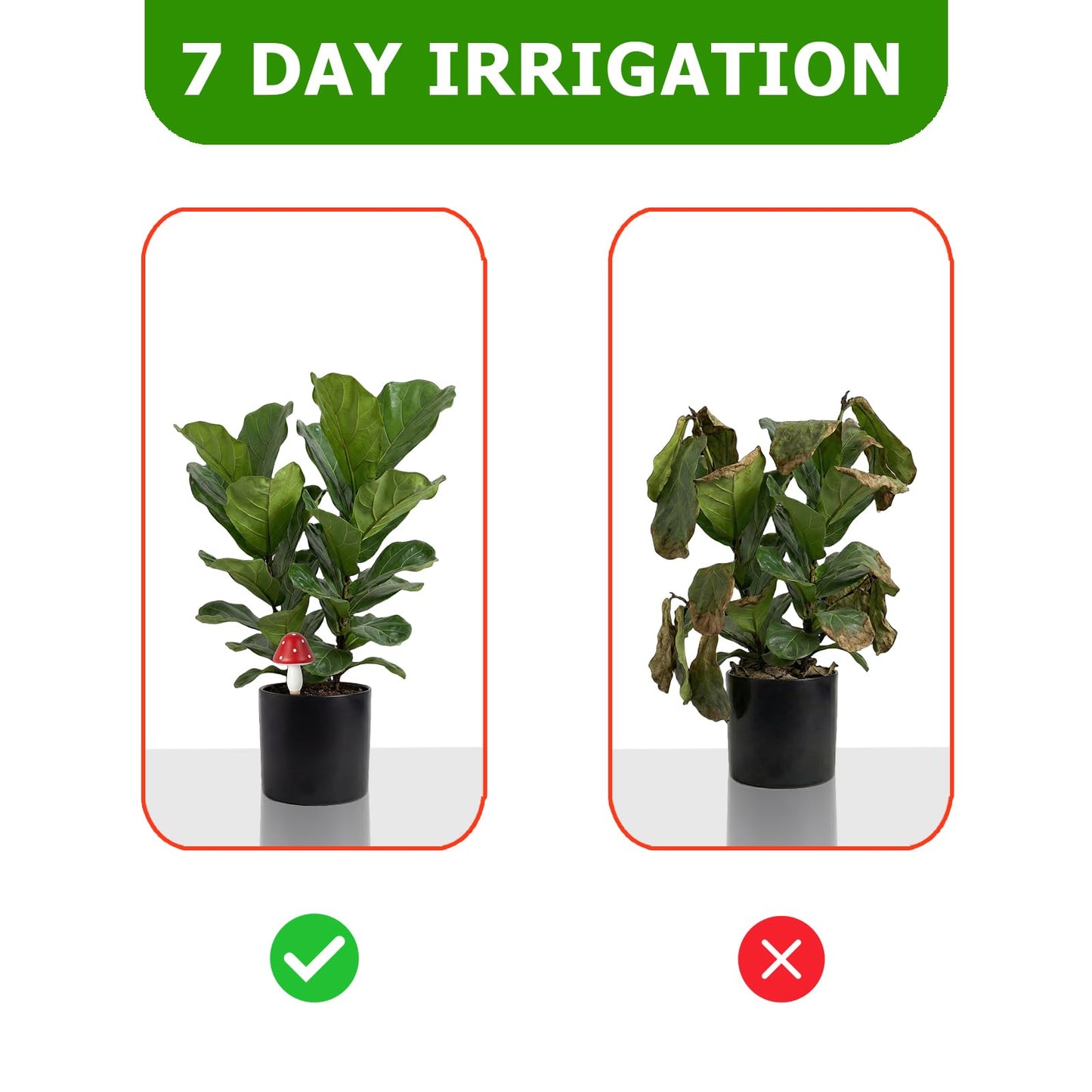 Prashent Plant Watering Globes, 16 Pack Self-Watering Terracotta Spikes - Mushroom Shape Irrigation Devices for Indoor & Outdoor Plants, Slow Release Watering System