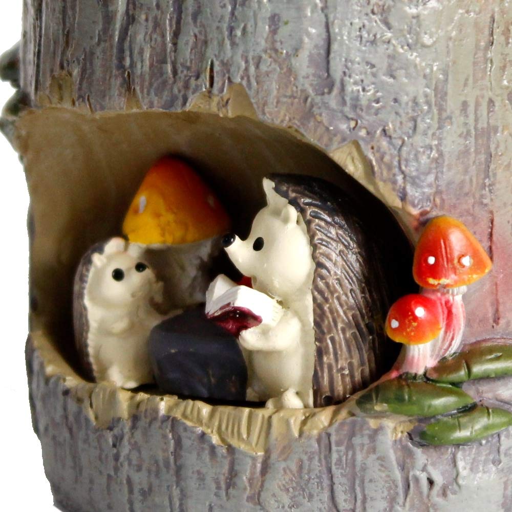 GoodPlay Flower Pot Succulent Planters Tree Hole Pots Resin Flower Plant Pot Office Home Garden Decoration (Hedgehog)