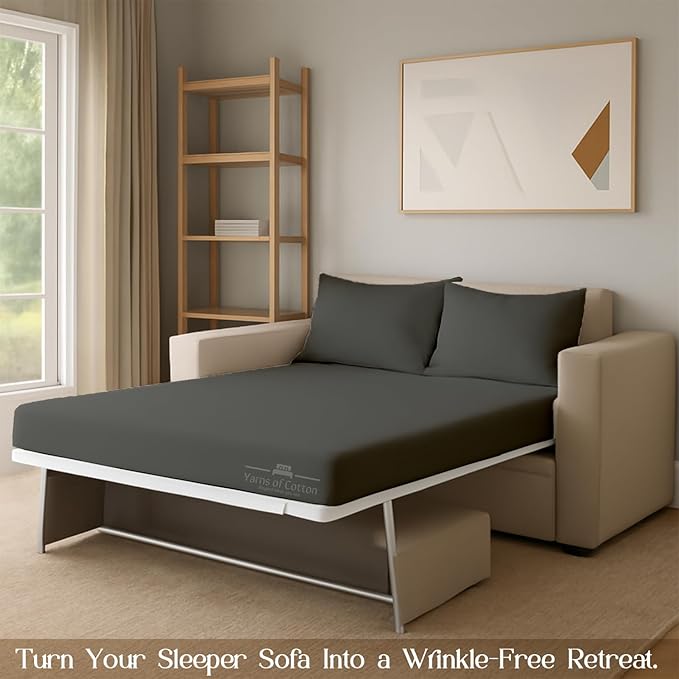 Sleeper Sofa Bed Sheet, 100% Cotton 400 Thread Count, 4 Piece Set, Deep Pocket