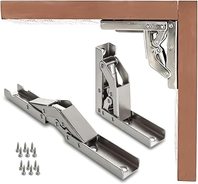 2 Pack Locking Hinge 0°-90°-180°, Folding Table Brackets, Heavy Duty Folding