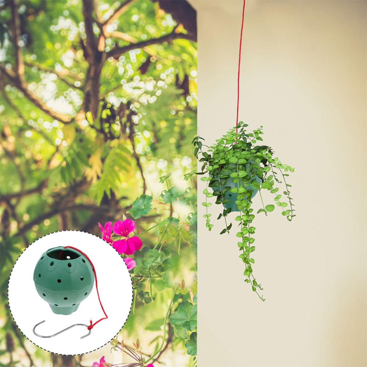 UKCOCO 5pcs Hanging Multi-Hole Plastic Planters for Succulents and Orchids, Strawberry Shape with Side Openings, Seedling Nursery Pots for Indoor Outdoor Gardening
