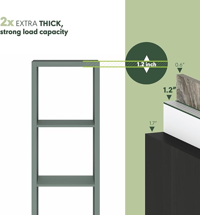 Furinno Cubicle Book Shelf, Vertical 4-Cube Bookshelf, Extra Thick Horizontally