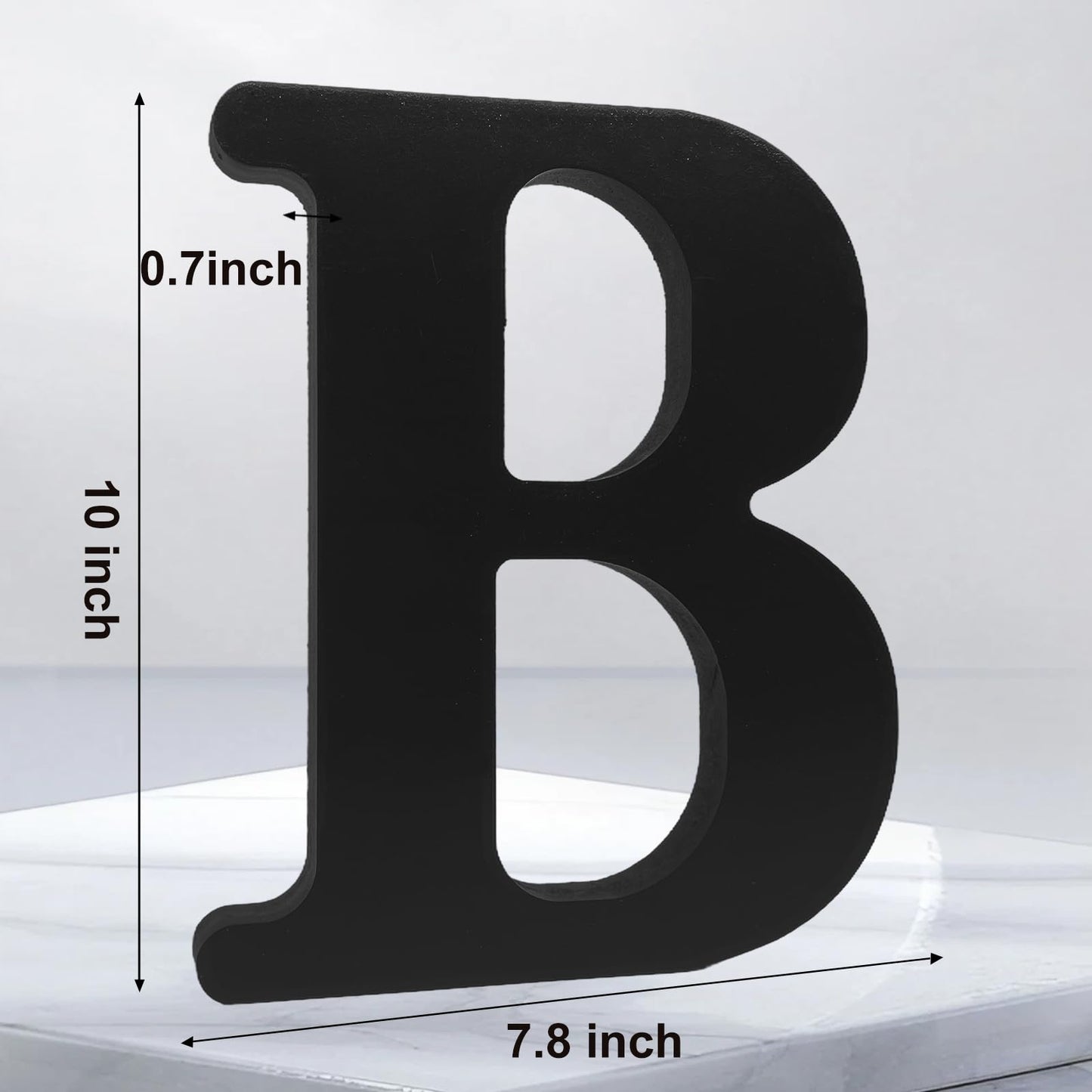 AOCEAN 10 Inch Black Wood Letters for Halloween Decorative Standing Slices Sign Board Decoration - Unfinished Craft Home Party Projects (B)