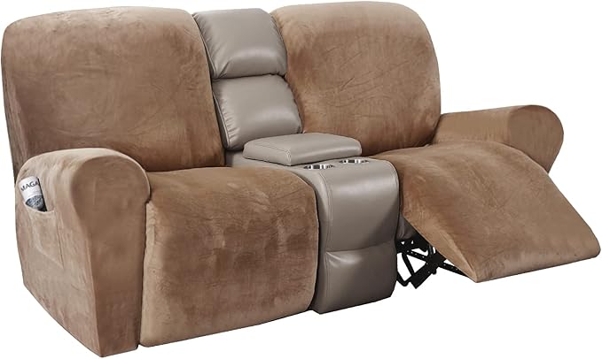 H.VERSAILTEX Velvet Stretch Recliner Couch Covers 6-Pieces Recliner Loveseat