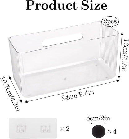 Klmnop 2 Pack Adhesive Mount Cabinet Door Organizer, Kitchen Foil and Plastic Wrap Holders, Cling Wrap Wall Organization for Kitchen, Pantry, Bathroom, Office, Craft Room, Garage(Clear)