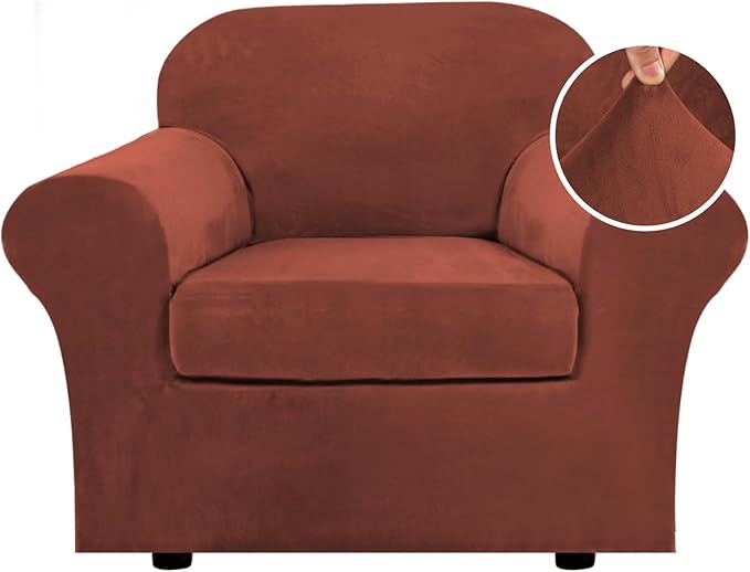 H.VERSAILTEX Rich Polyester and Spandex 2 Piece Cover Chair Slipcover Sofa
