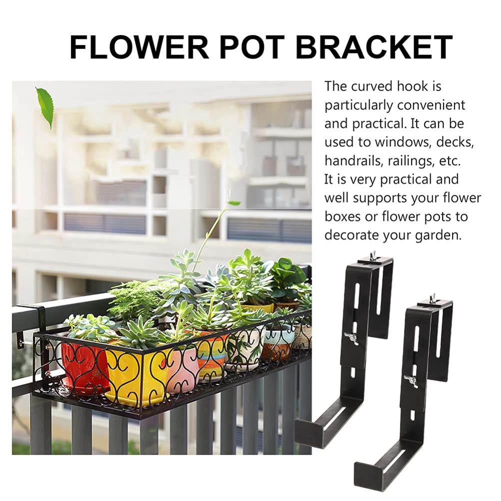 JINZBO Corner Bracket,Shelving Brackets, 4PCS Hanging Plant Bracket Universal Planter Box Bracket Railing Flower Pot Bracket Window Box Bracket
