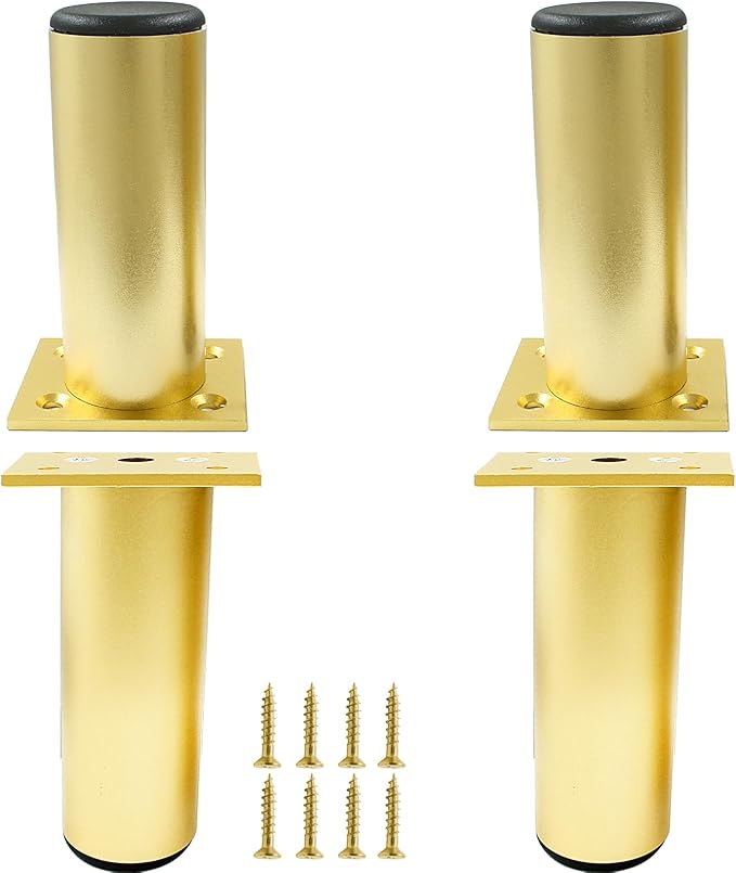 Set of 4 Aluminum Alloy Furniture Legs 4.7 Inch Height, 1.5 Inch Diameter
