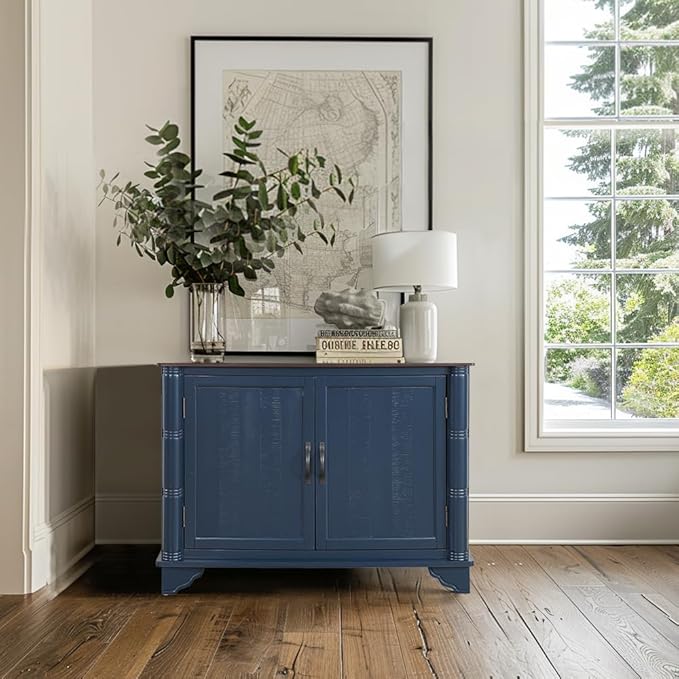 40" Solid Wood Buffet Storage Cabinet, Vintage Console Table