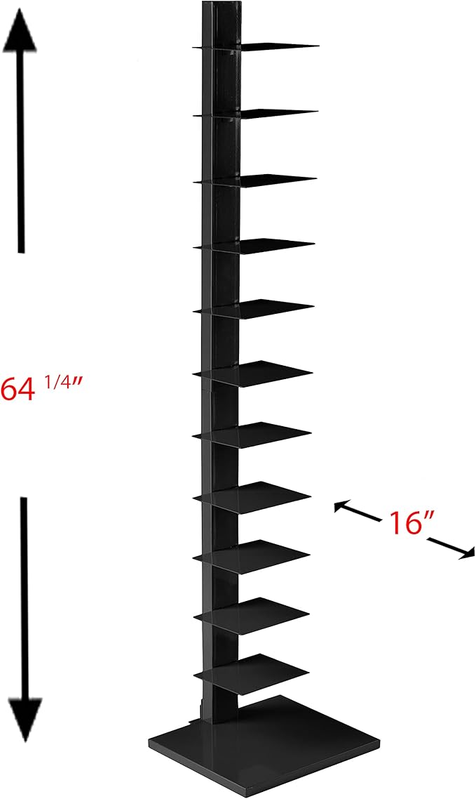 SEI Furniture 12 shelf Metal Spine Book Tower