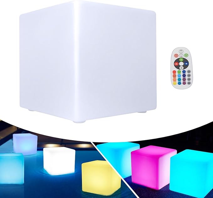 Rechargeable LED Cube Chair, 16 Colors Remote Conctrol Glow Furniture Stool