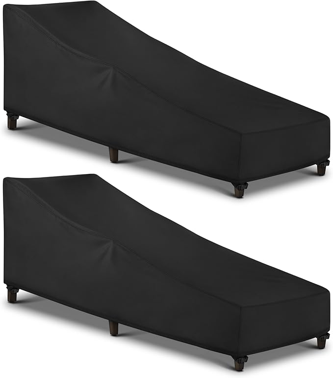 SunPatio Waterproof Outdoor Chaise Lounge Cover, 2 Pack Patio Lounge Chair