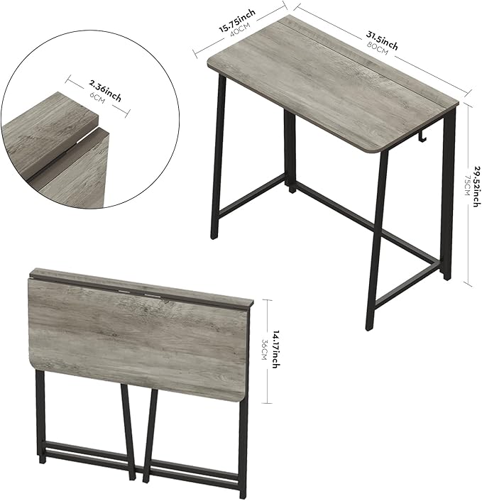 WOHOMO Folding Desk, Small Foldable Desk 31.5"