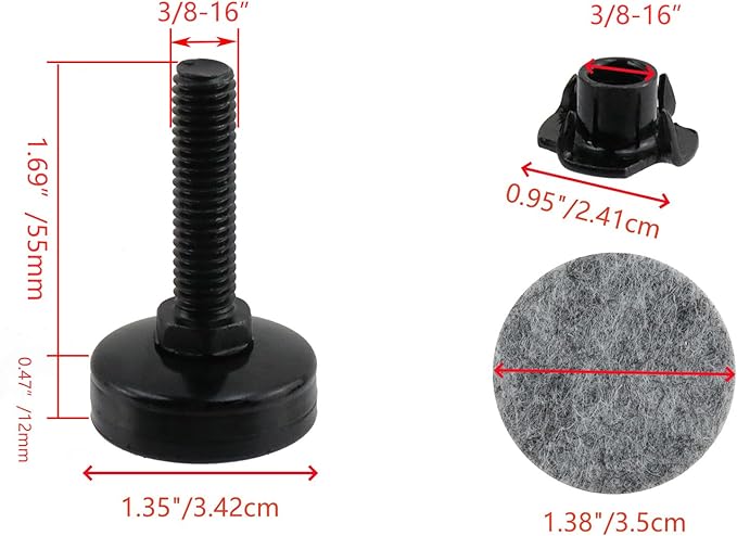 KUMGROT Adjustable Heavy Dury Leg