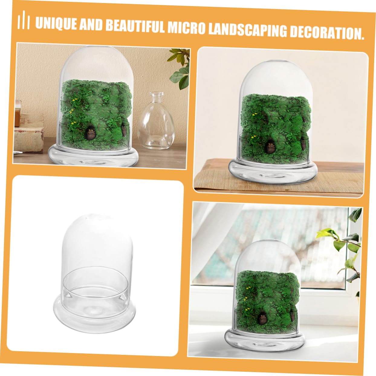 VICASKY 2pcs Glass Eco Bottle for DIY Micro Landscape Terrarium Container for Plants Decorative Desk Ornament Glass Display for Miniature Gardens