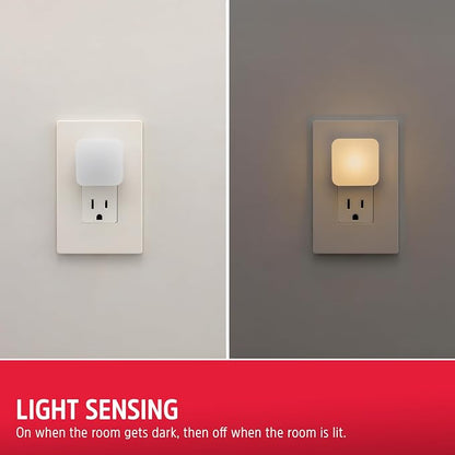 Energizer Night Lights Plug into Wall, 4-Pack, LED Plug in Nightlight, Soft Warm White, Dusk to Dawn Sensor, Adults, Kids, Bedroom, Bathroom, Nursery, Hallway, Kitchen, ETL Safety Listed, 85623
