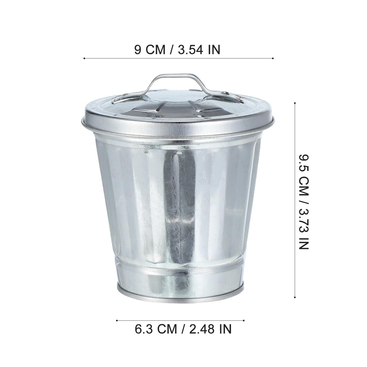 IMIKEYA 3pcs Mini Metal Trash Can: Desktop Mini Trash Cans with Lid 3. 5 * 3. 7 Inch Small Garbage Cans Cute Flowerpots Small Trash Can for Desk Storage Bin with Lids for Special Party Favors