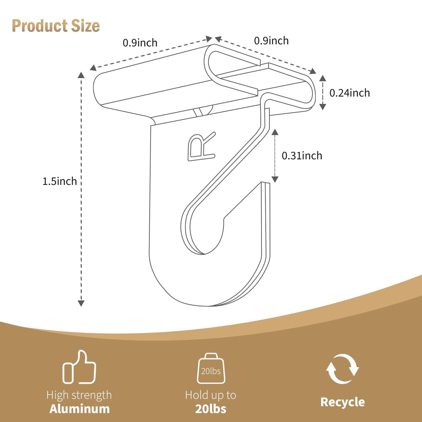 30 Pairs Drop Ceiling Hooks for Hanging Classroom Ceiling Clips Classroom & Ceiling Hanging Hook,White Enamel Finish Heavy Duty T Bar Clips,High Strength Aluminum Hold up to 20 lbs, 1" W x 1½" H