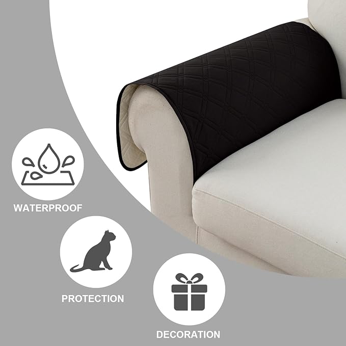 Genina Sofa Armrest Cover, Anti-Slip Armchair Slipcovers