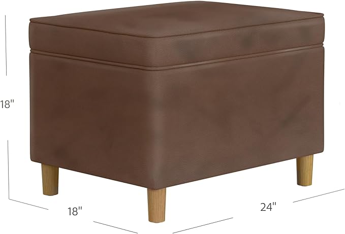 HomePop - Dinah 24" Storage Ottoman- Brown Faux Leather