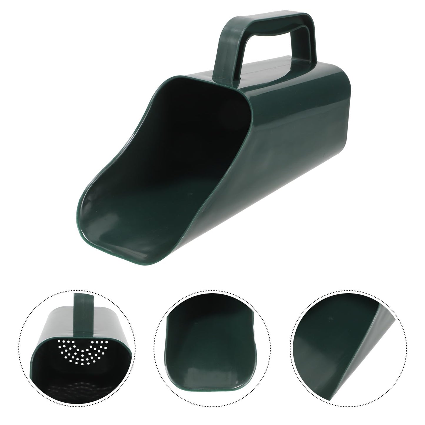 GAROZATION Multifunctional Garden Soil Scoop Shovel for Planting and Bonsai Portable Hand Soil Scooper with Large Military Green Plastic Bucket Suitable for Potting