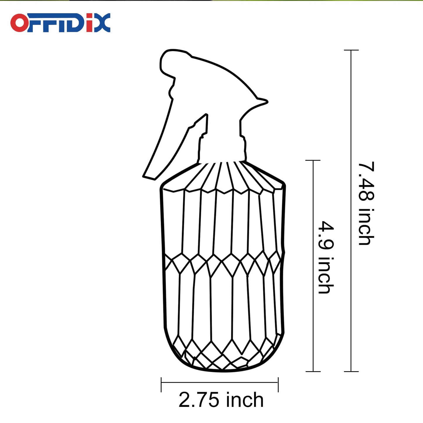 OFFIDIX Glass Spray Bottle, Fine Mist Plant Mister, Handheld Pressure Watering Can,Adjustable Nozzle Glass Spray Bottle,0.43L/15.17oz Handheld Spray Bottles for Garden Plants Cleaning Solutions（Gray）